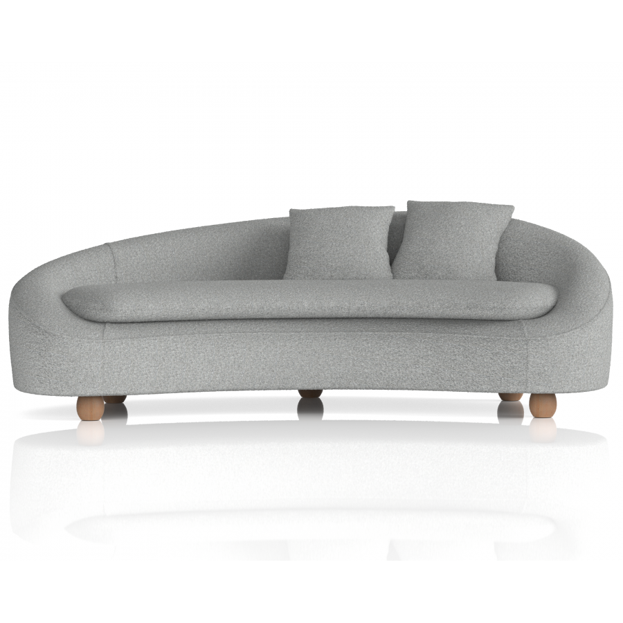 Mimi Grey 3 Seater Curved Sofa